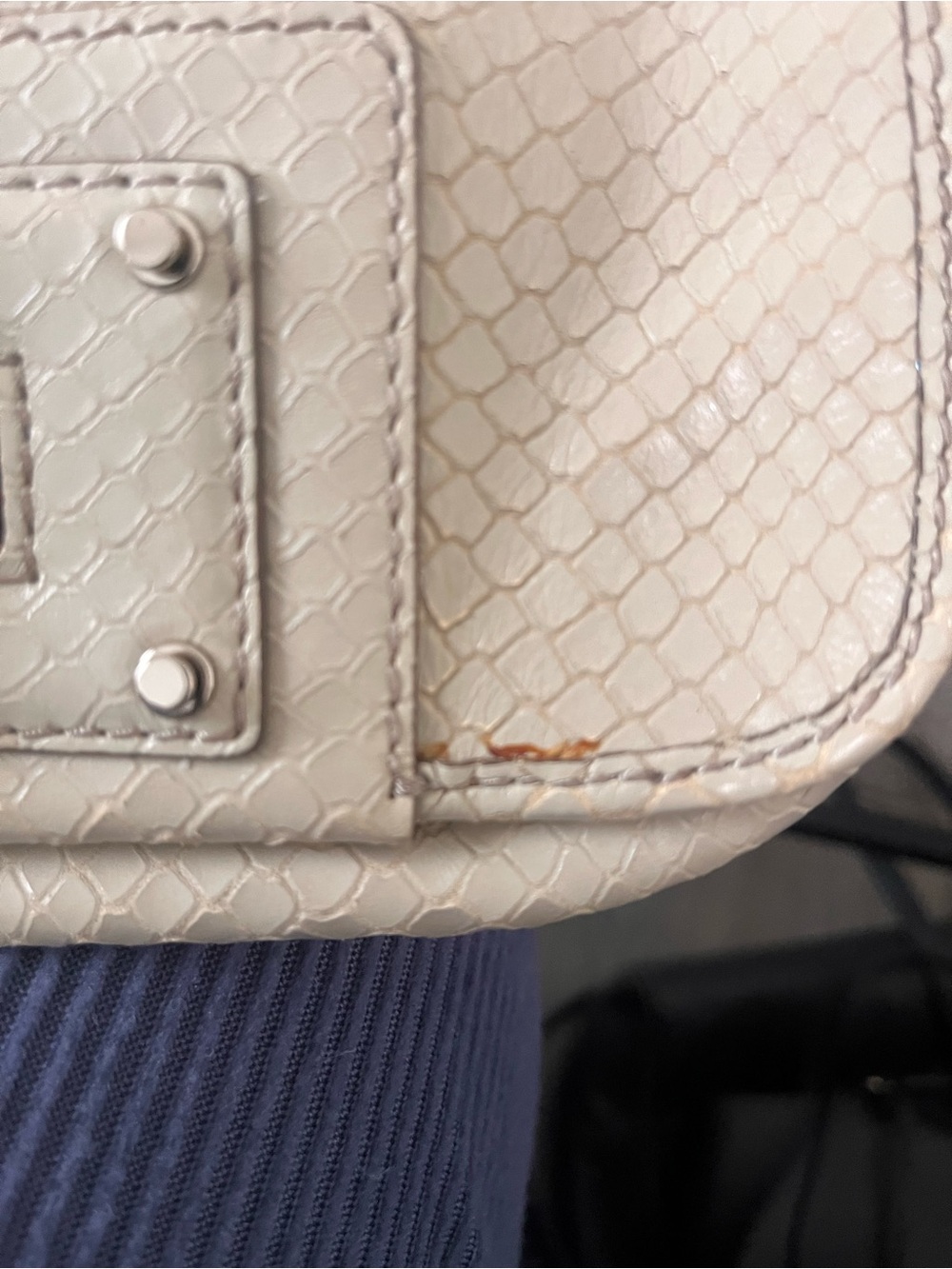 Banana Republic cream snake leather clutch handbag - Picture 7 of 8